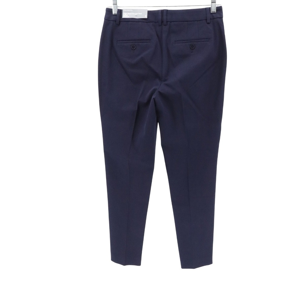 NWT Talbots High Waist Straight Leg Trousers Navy Blue Dress Pants Size 8 - Picture 3 of 9